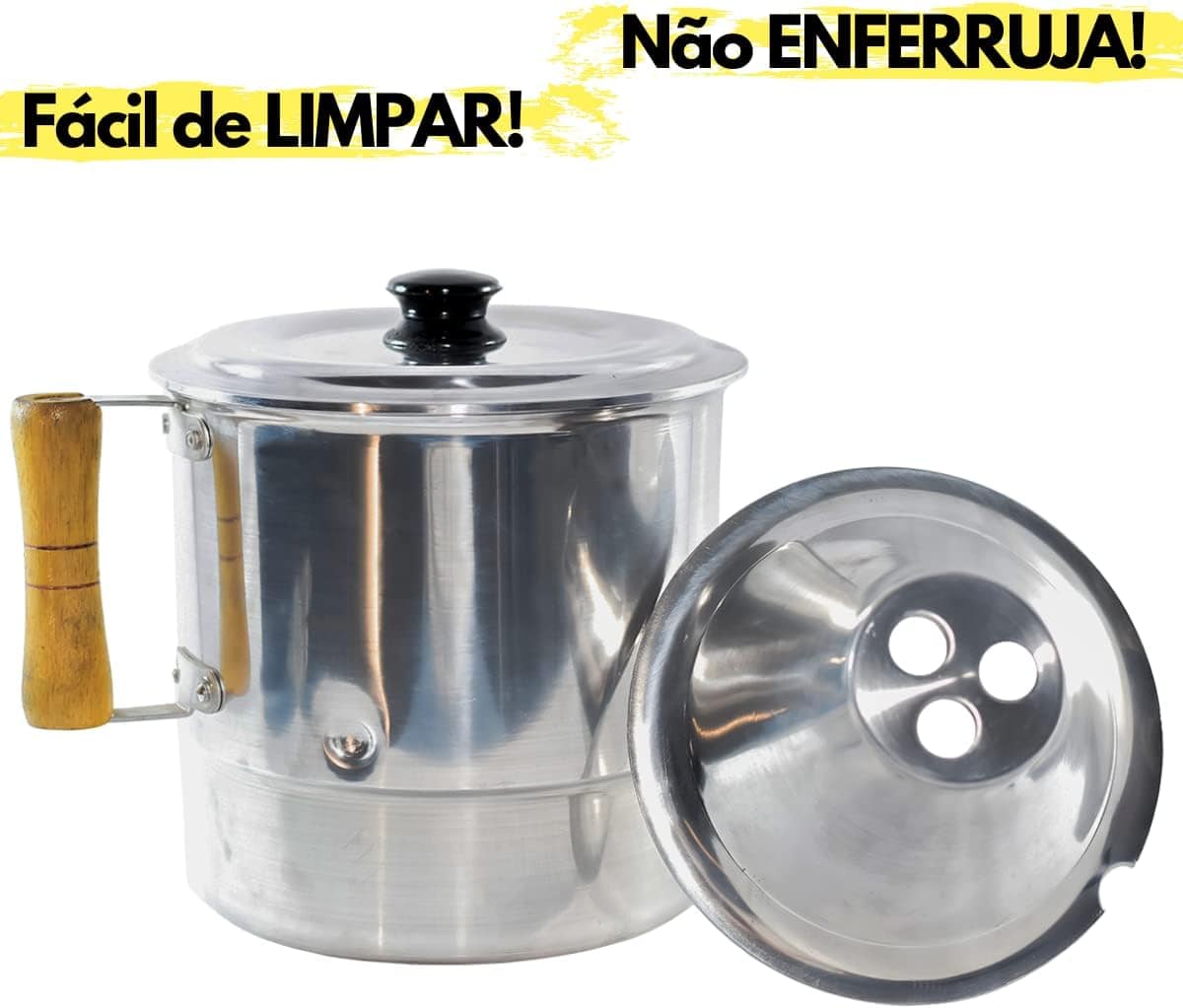 Fervedor de Leite Caneco Inderramavel 3 Litros Com Tampa Em ... - Image 4