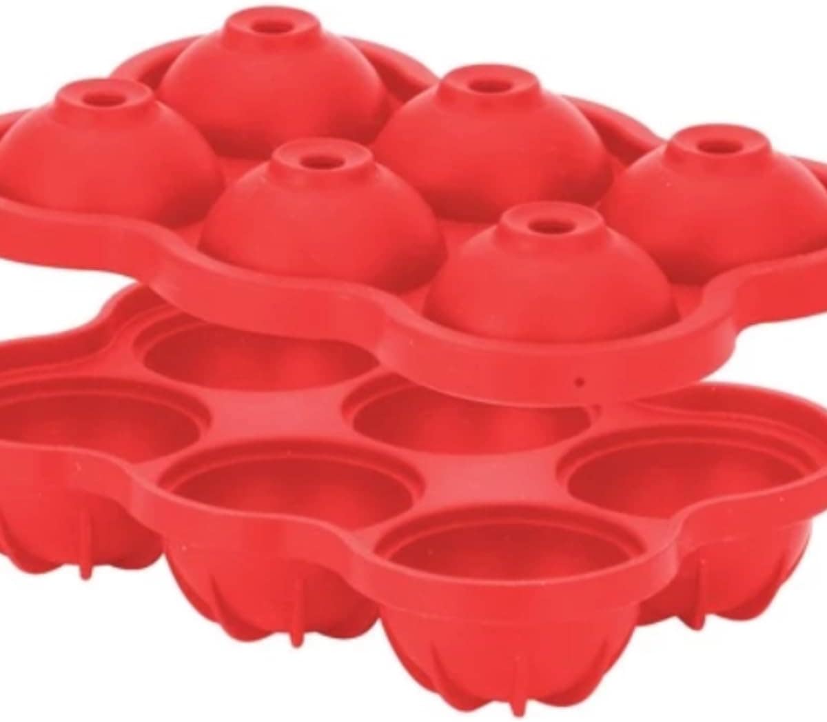 Forma para Gelo Em Silicone Formato de Esfera Cor Vermelha - Image 2