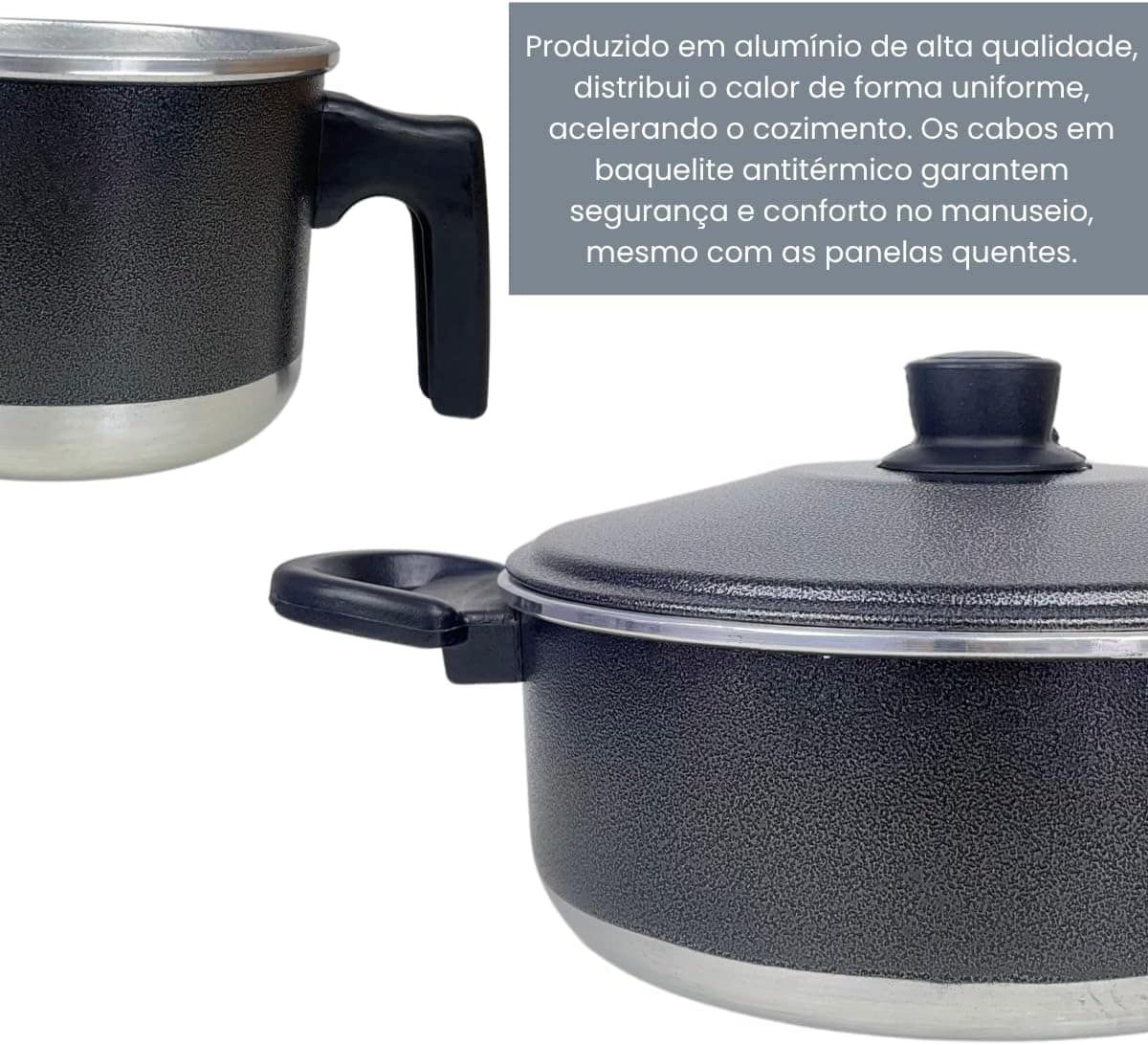 Conjunto de Panelas de Alumínio com 3 Caçarolas e 1 Fervedor... - Image 5