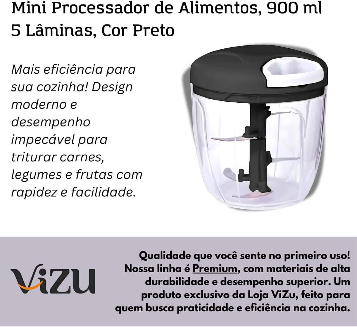 Processador Manual De Alimentos, Triturador Portátil Com 5 L... - Image 2