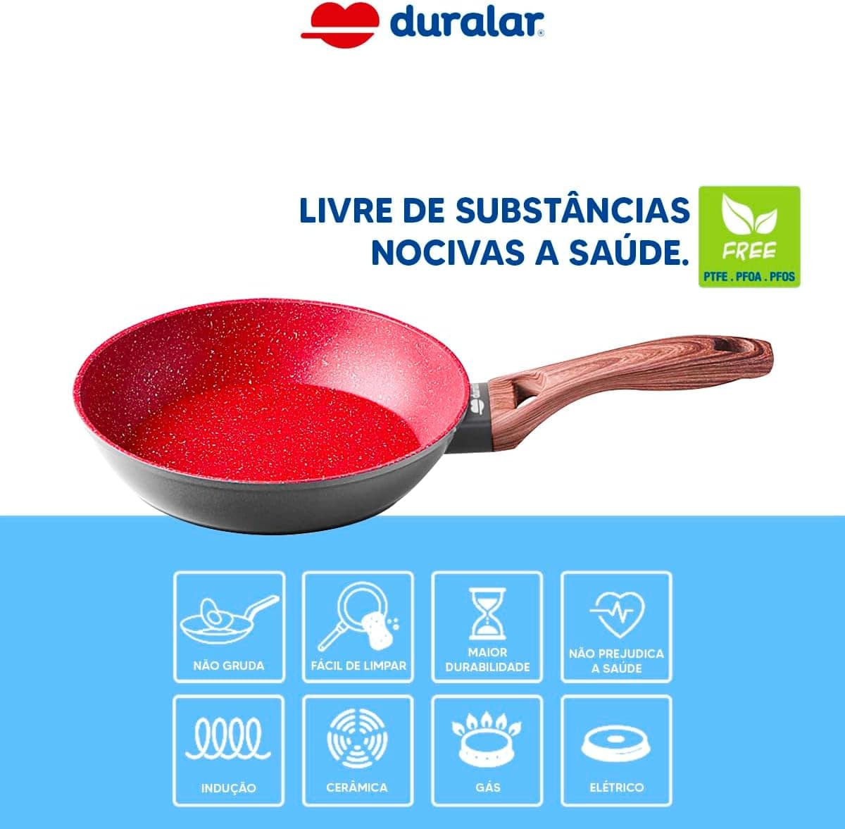 Frigideira com Tampa Cerâmica Antiaderente Indução N22 Dural... - Image 3