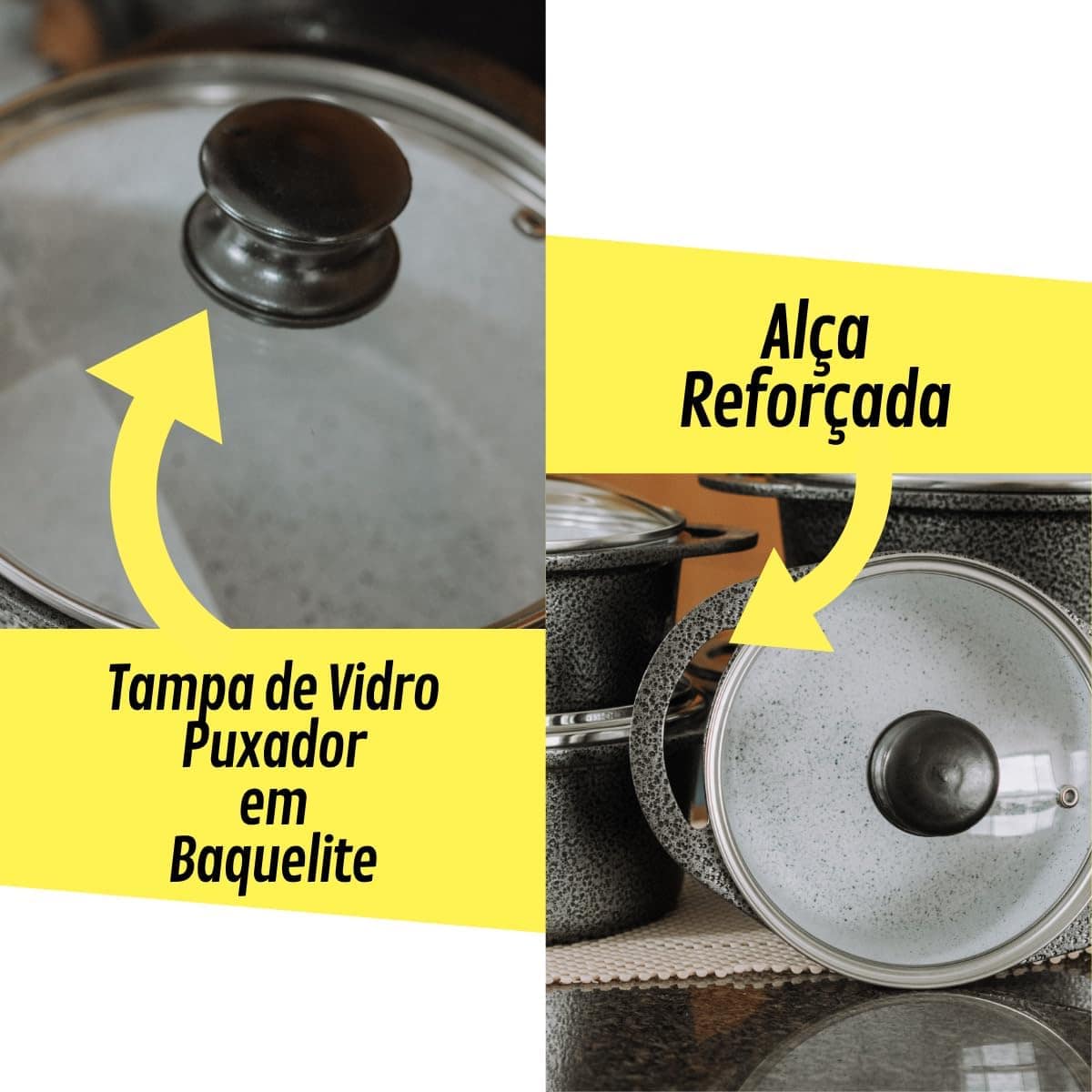 Jogo De Panelas Cerâmica Atoxica Antiaderente em Aluminio Fu... - Image 6