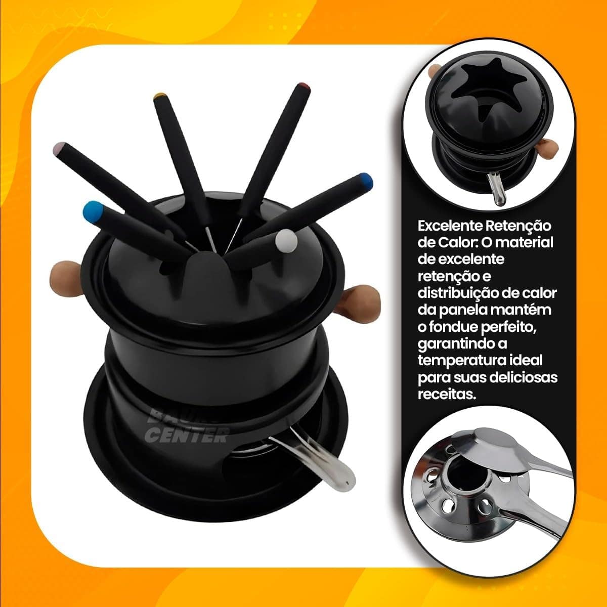 Conjunto Para Fondue 11 Peças Inox para Queijos, Chocolate e... - Image 7