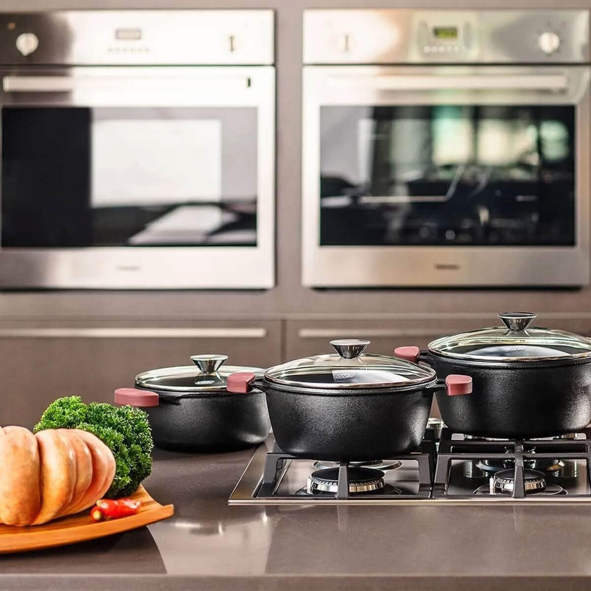 MTA CACAROLA COM TAMPA DE VIDRO FORNO FOGAO FERRO FUNDIDO N°... - Image 6