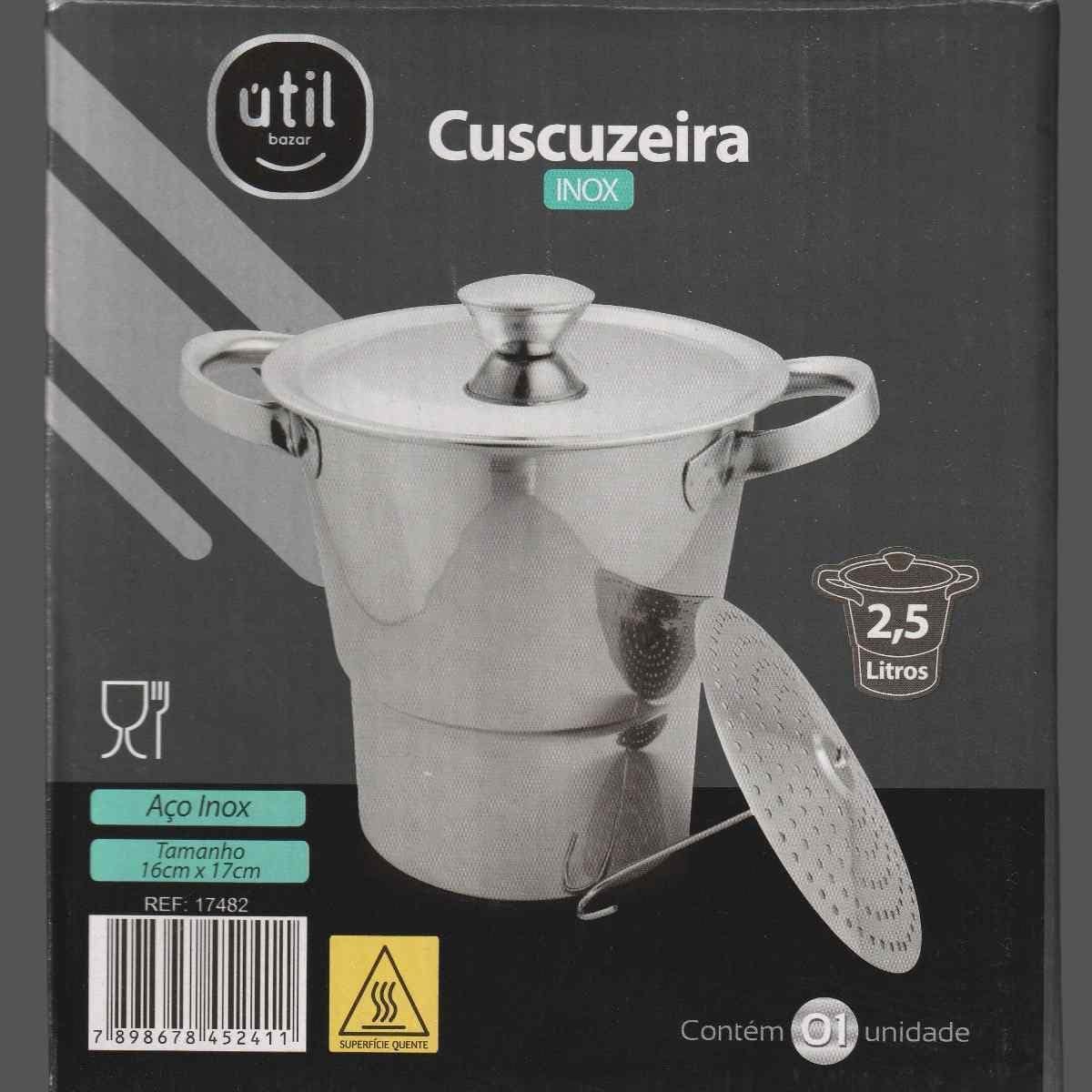 Panela Cuscuzeira aço Inox Nordestina porção Família à vapor... - Image 8