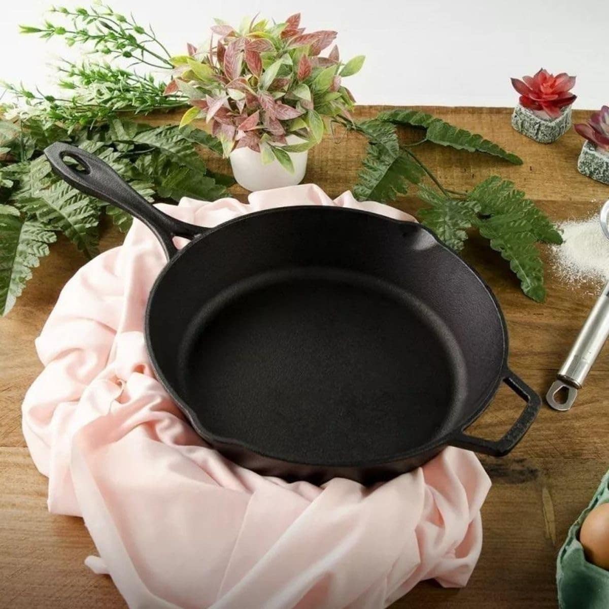 Frigideira De Ferro Fundido Com Tampa De Vidro 28 Cm Cabo de... - Image 4