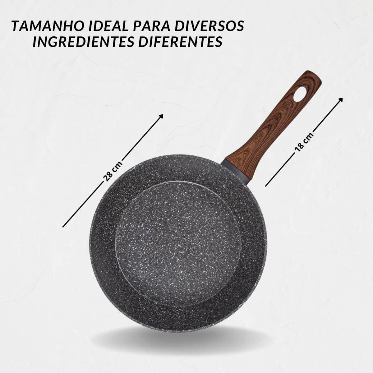 Frigideira Antiaderente Cerâmico Frita Sem Óleo 28cm Funda C... - Image 4