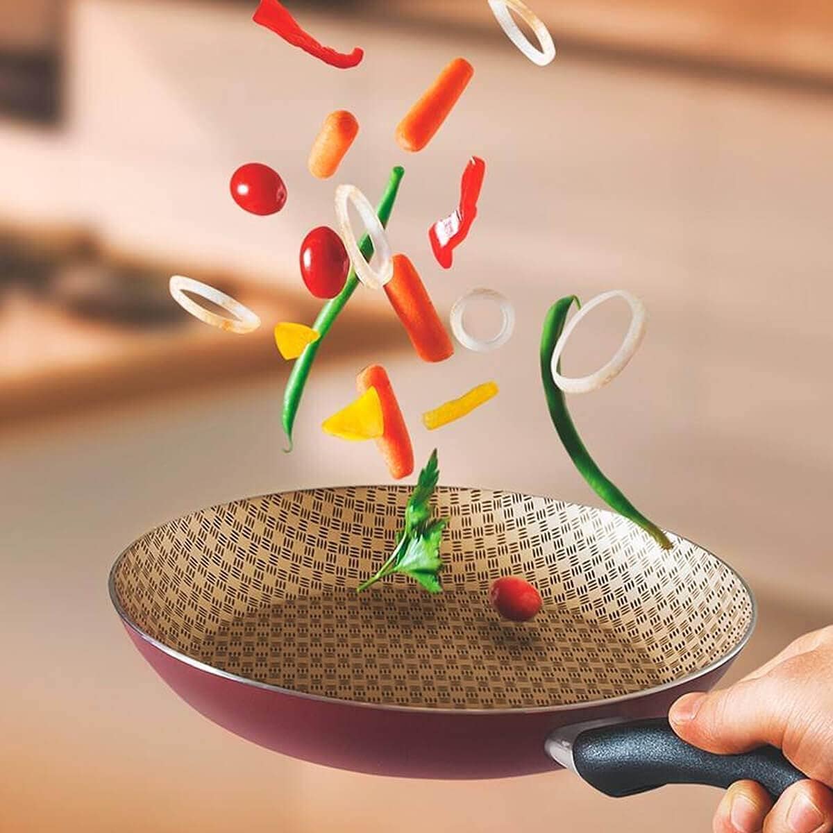 Frigideira Funda Alumínio Antiaderente Paris Vermelha Tramon... - Image 2