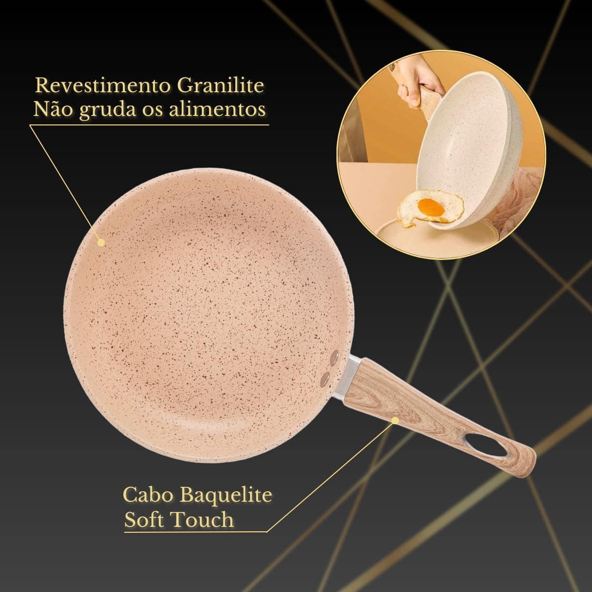 Frigideira de Indução Antiaderente Cerâmica Granilite 20cm - Image 5