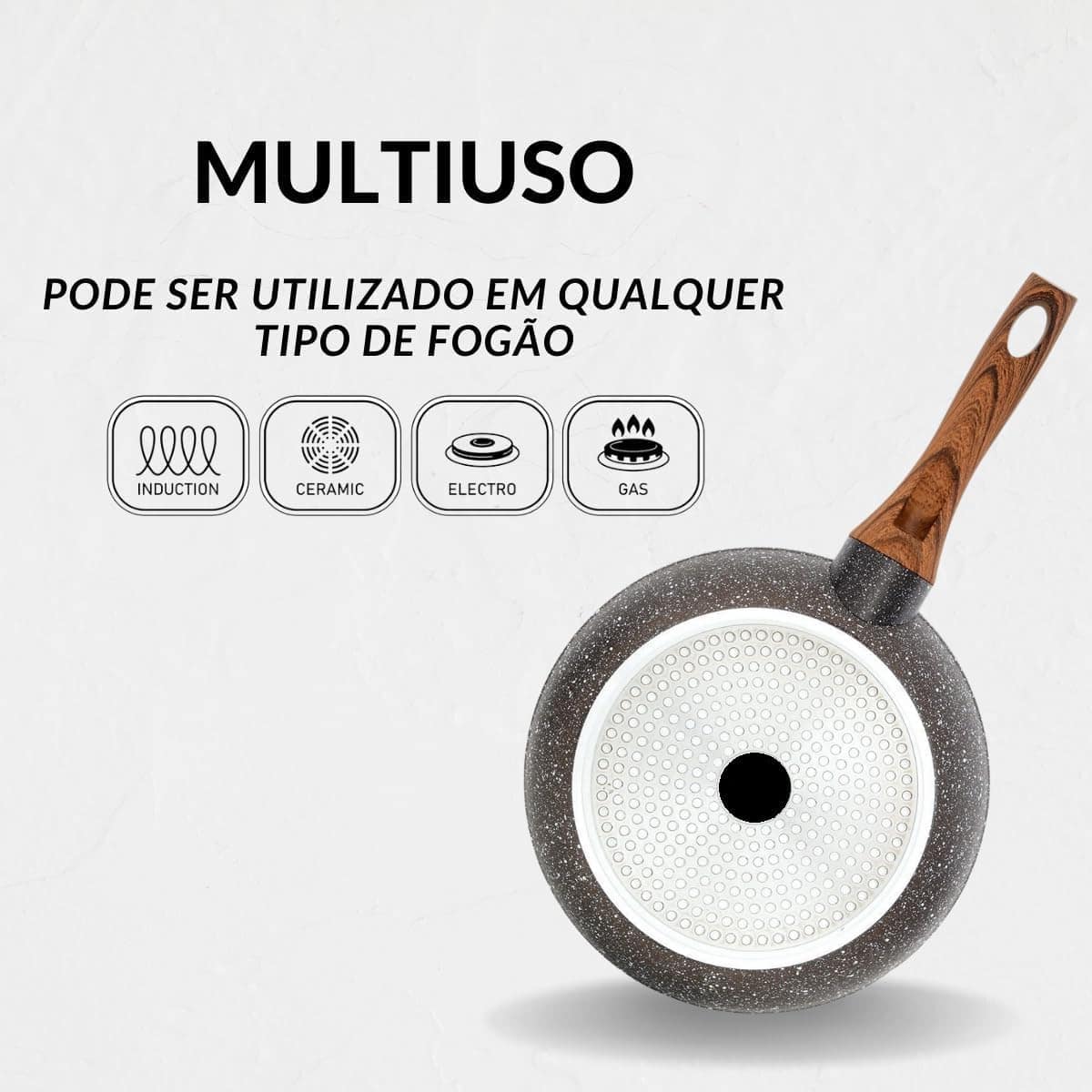 Panela Frigideira 28cm Antiaderente De Cerâmica Com Tampa - Image 2