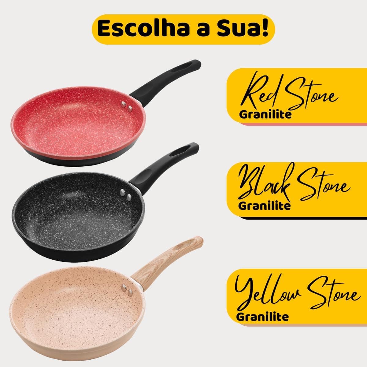 Frigideira de Indução Alumínio Antiaderente Cerâmica Granili... - Image 4