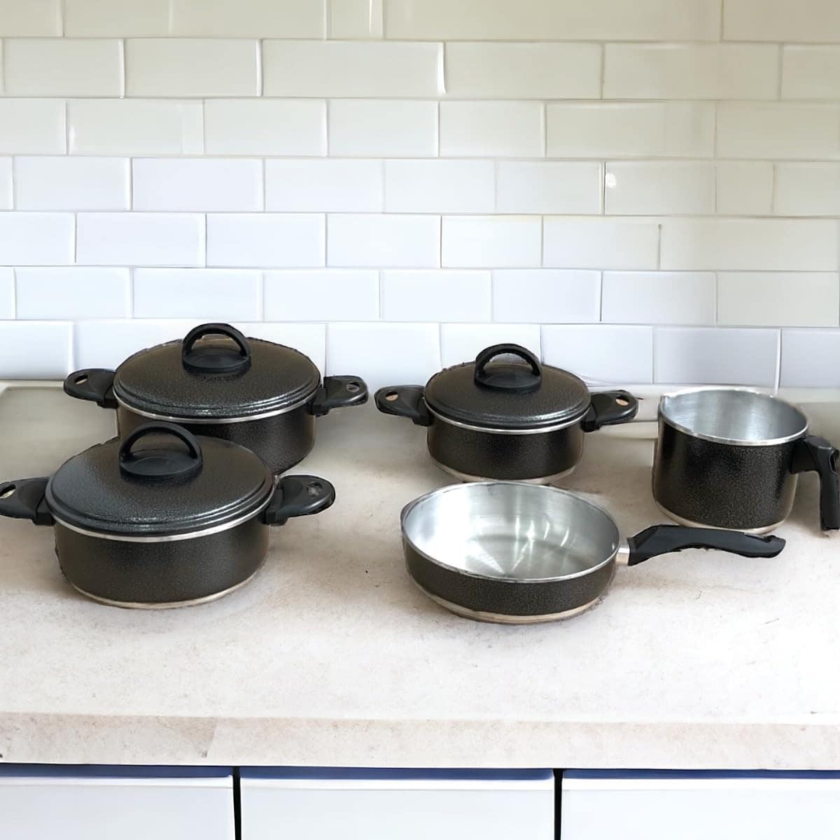 Jogo de Panelas Preto Craquelado Kit com 5 Peças em Alumínio... - Image 5