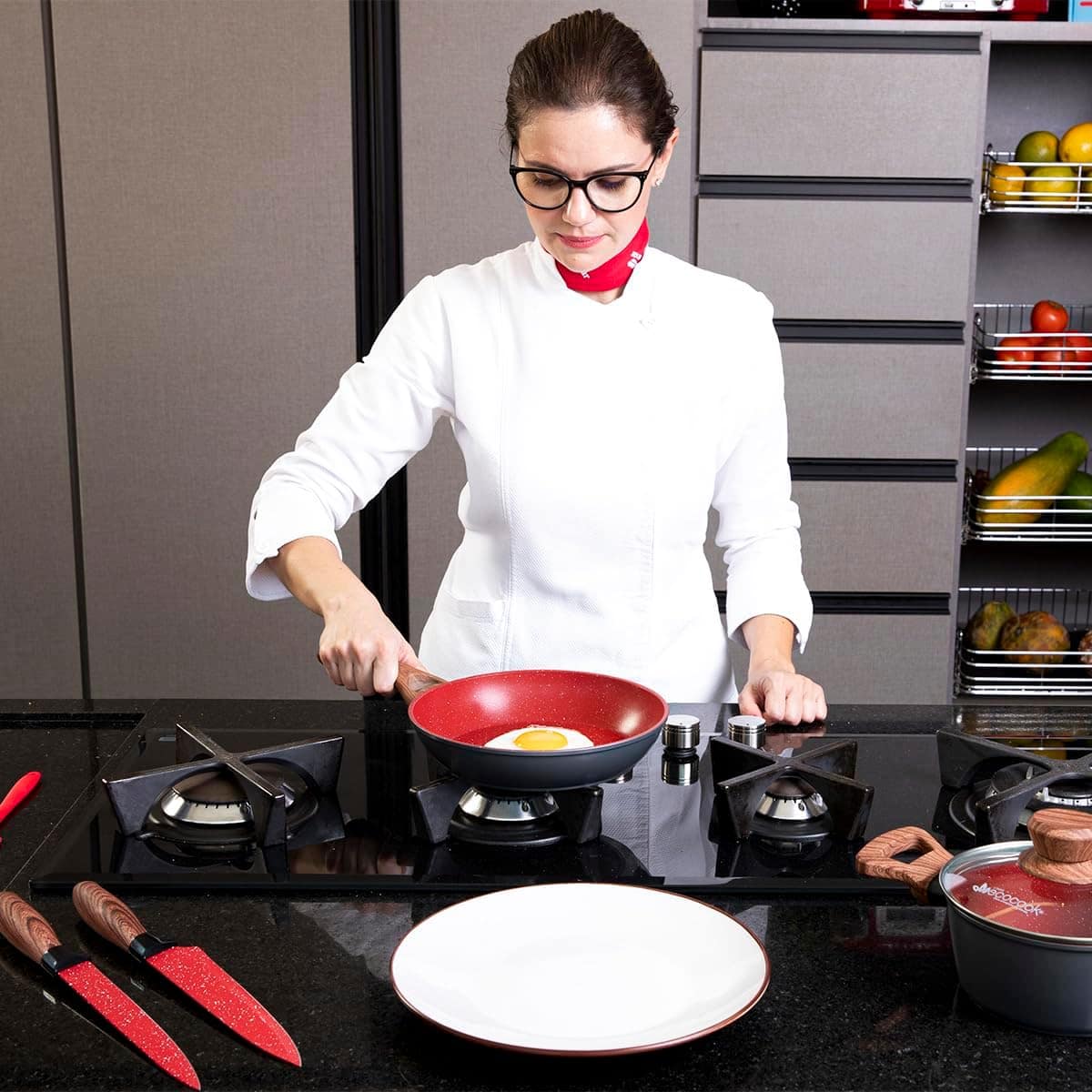 Frigideira com Tampa Cerâmica Antiaderente Indução N22 Dural... - Image 8