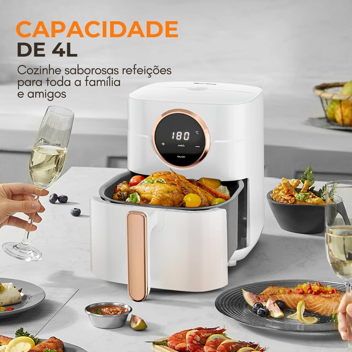 Gaabor Fritadeira Elétrica Sem Óleo Air Fryer 4L 1400w Digit... | É bom mesmo? Descubra antes de comprar - Image 6
