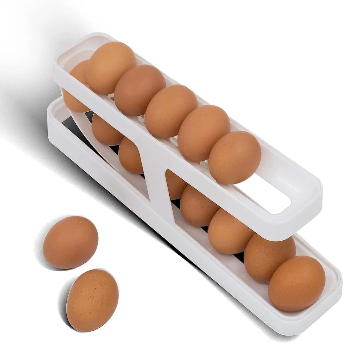 Organizador Dispensador de Ovos Para Geladeira Com 2 Andares... - Image 5