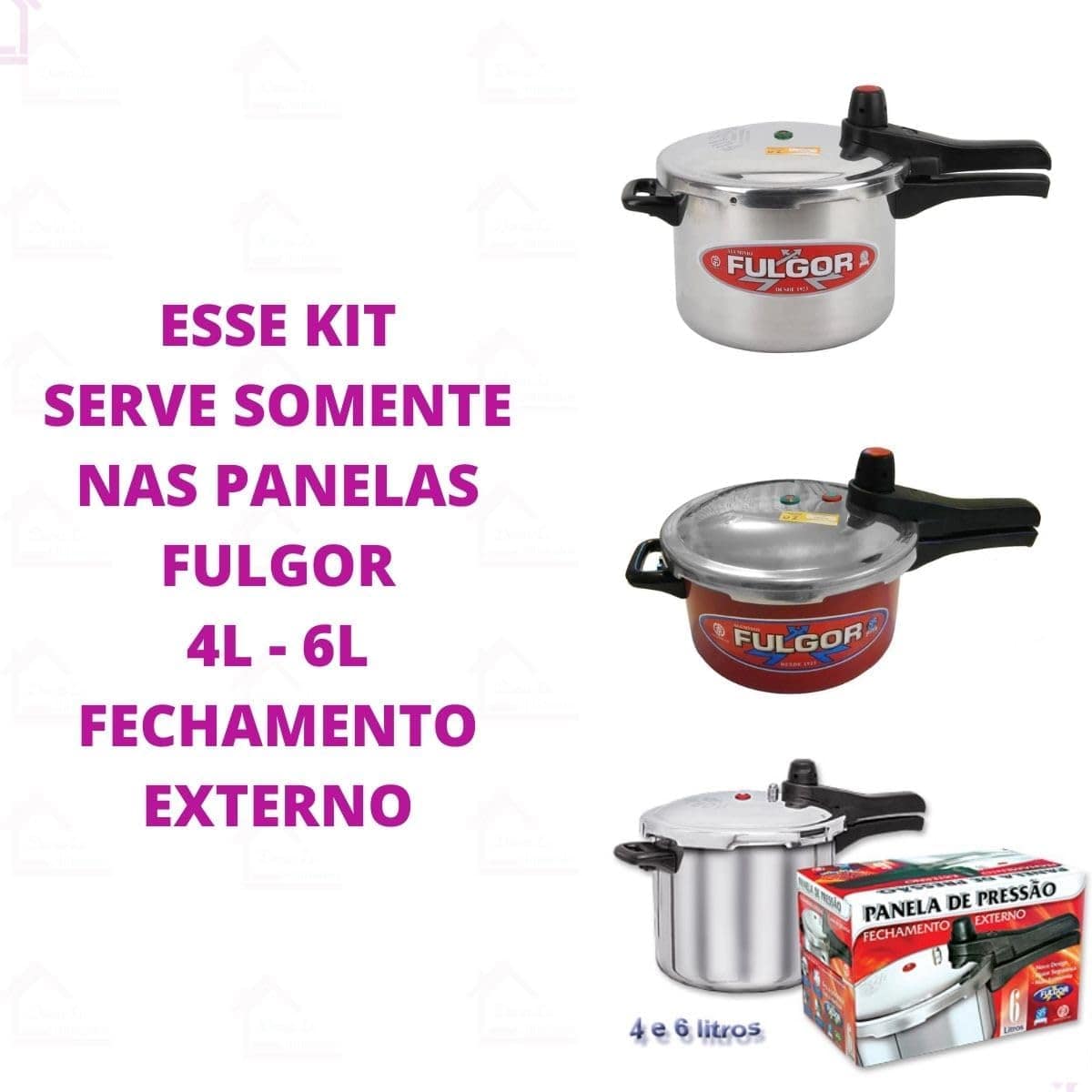 Kit Borracha Panela De Pressão Fulgor Peso E Válvulas 4L / 6... - Image 5