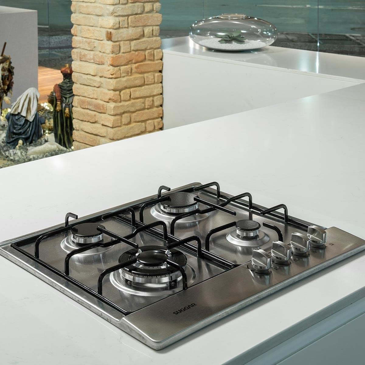 SUGGAR COOKTOP A GÁS 4 BOCAS MESA EM AÇO INOX TRIPLA CHAMA L... - Image 2