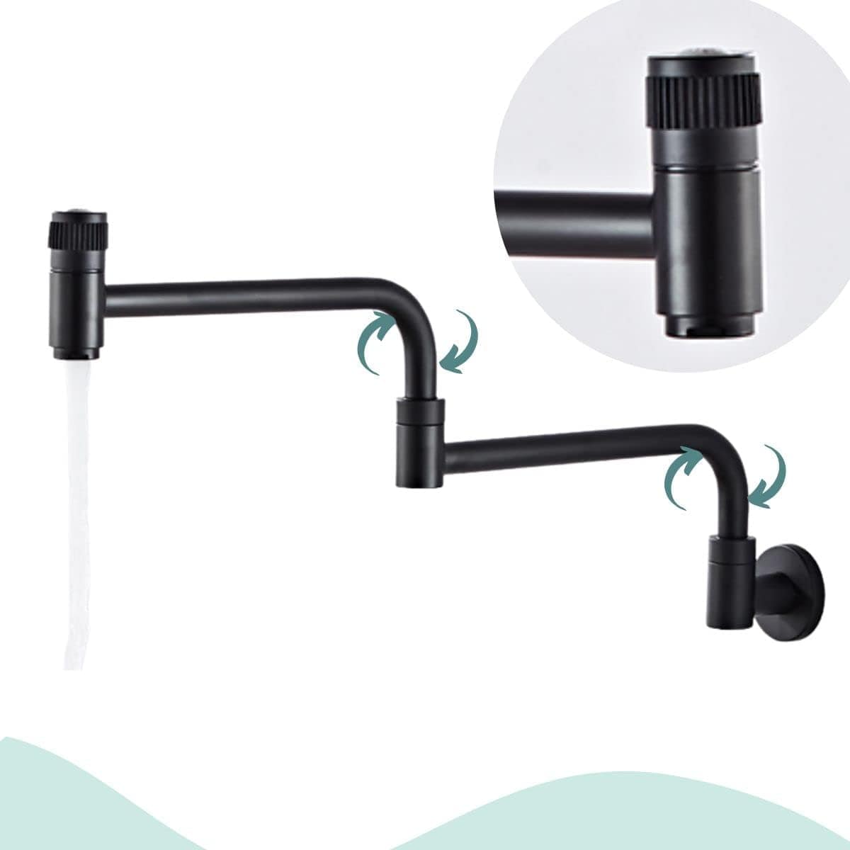 Torneira Cozinha de Parede Articulavel Gourmet Comprida Meta...