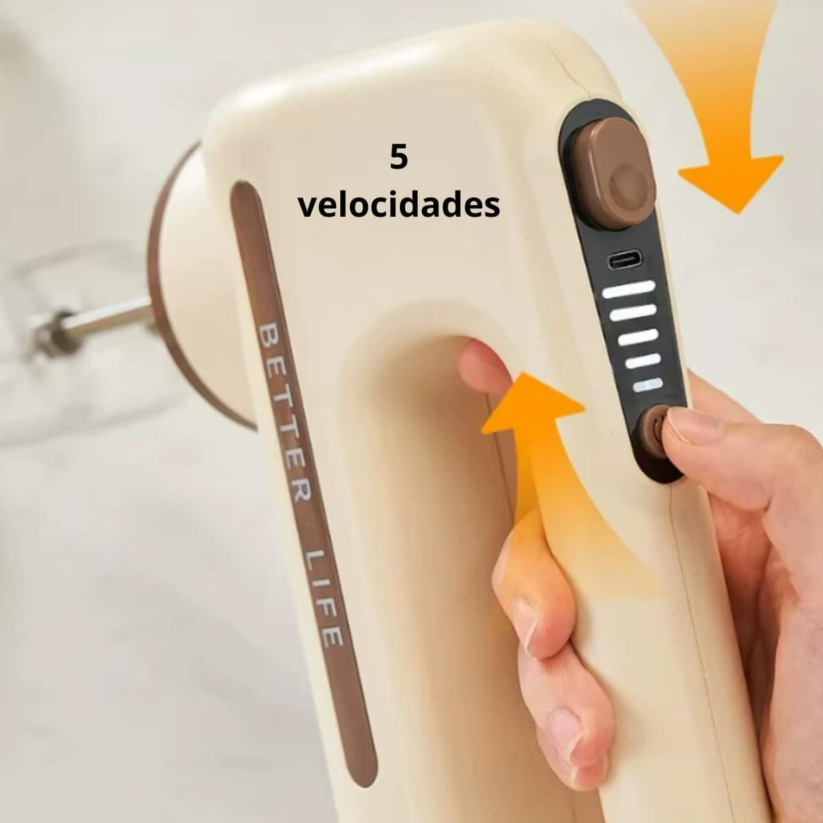Batedor De Ovos Elétrico Portátil Com 5 Velocidades, Cabeça ... - Image 6