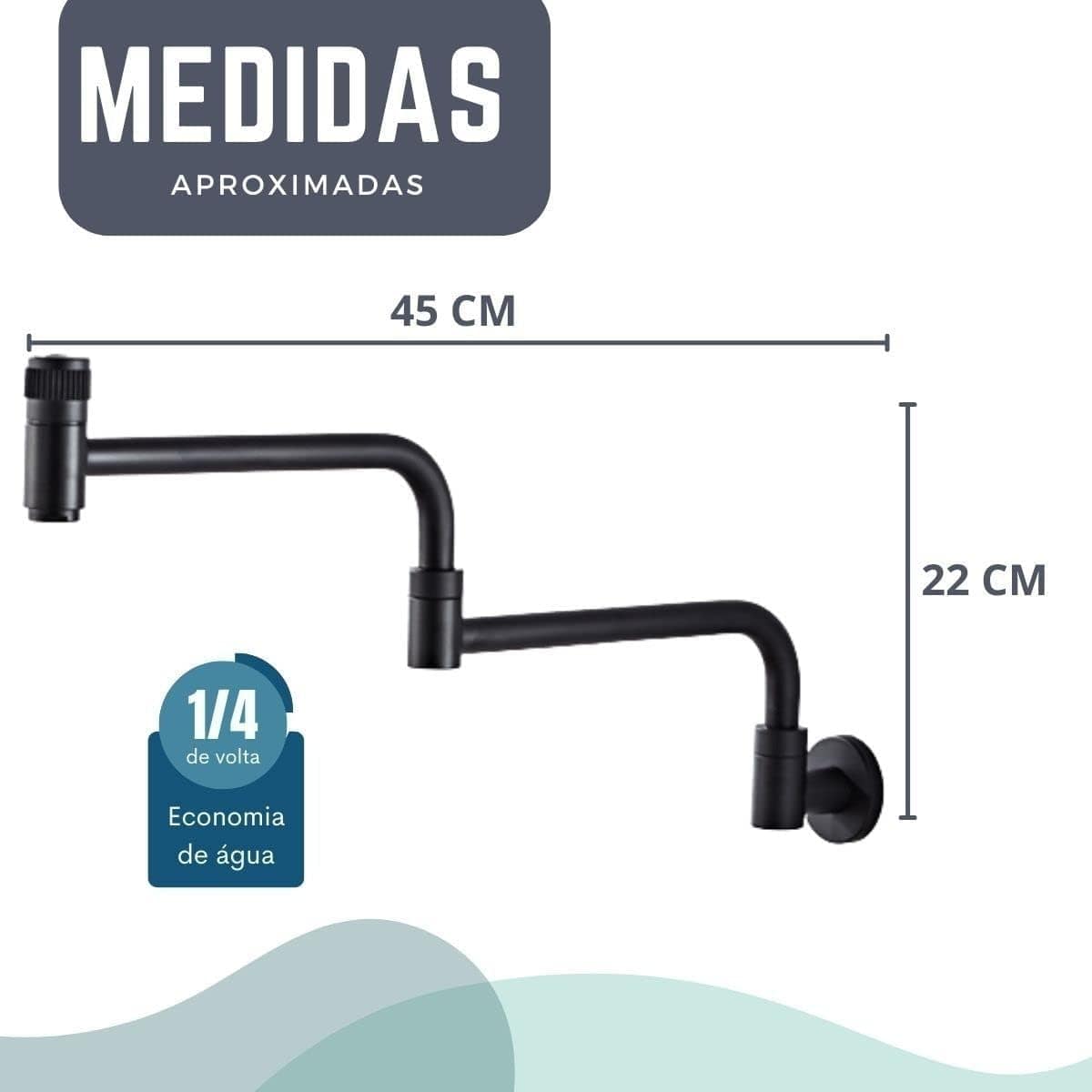 Torneira Cozinha de Parede Articulavel Gourmet Comprida Meta... - Image 6