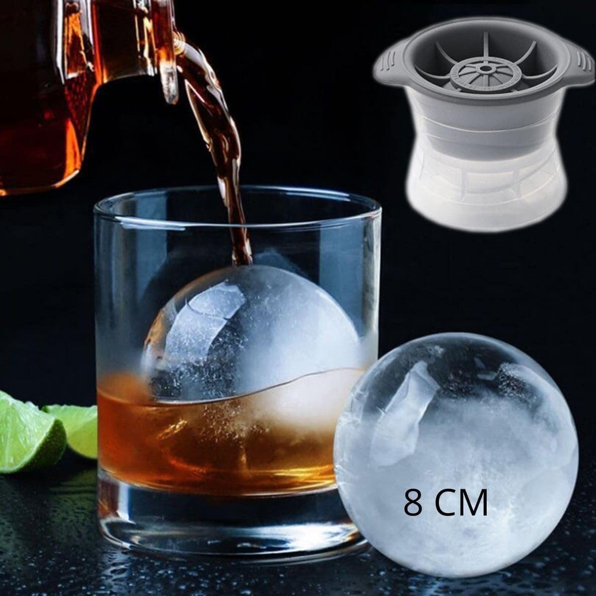 Combo 4 Formas De Gelo Redonda Esfera Grande 8CM Para Drink ... - Image 4