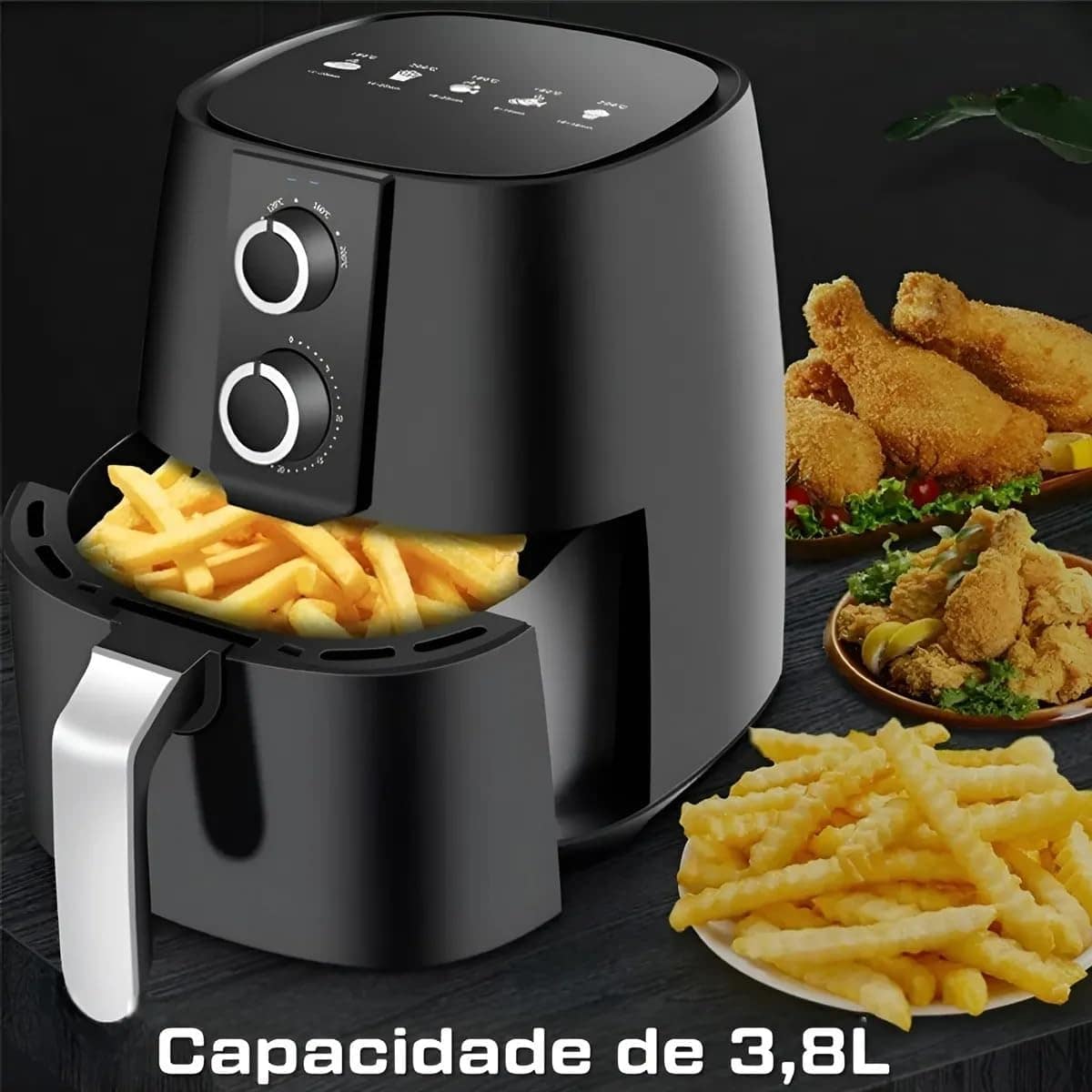 Fritadeira Elétrica Air Fryer 3,8L 1550W Antiaderente com Co... | É bom mesmo? Descubra antes de comprar - Image 2