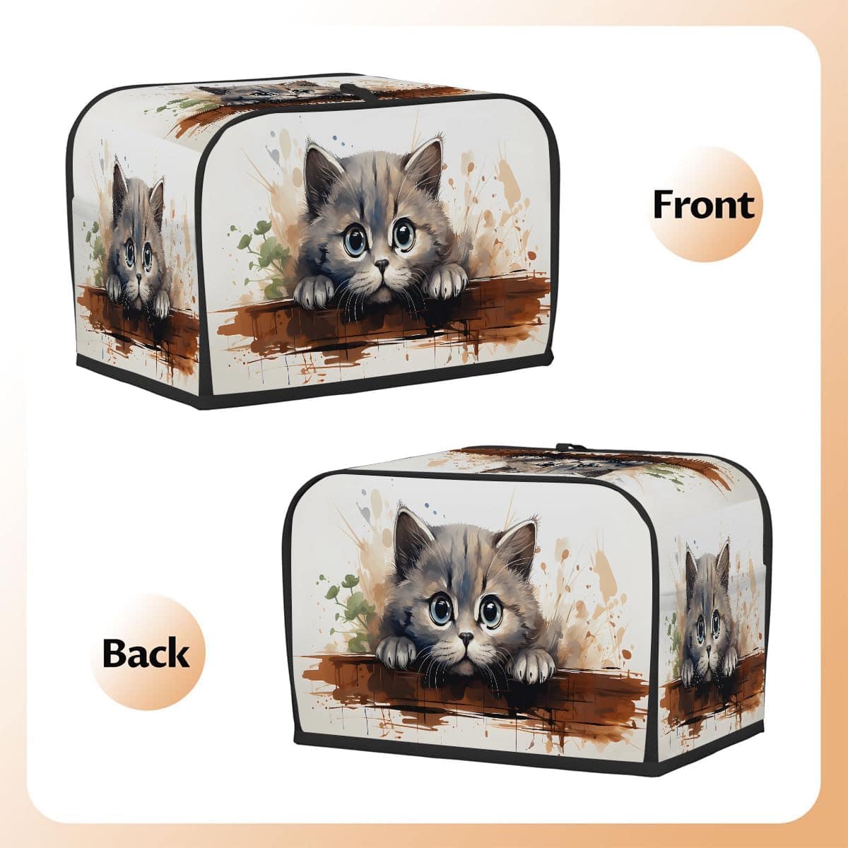 Capa para torradeira com 4 fatias, adorável gato, gatinho, r... - Image 3