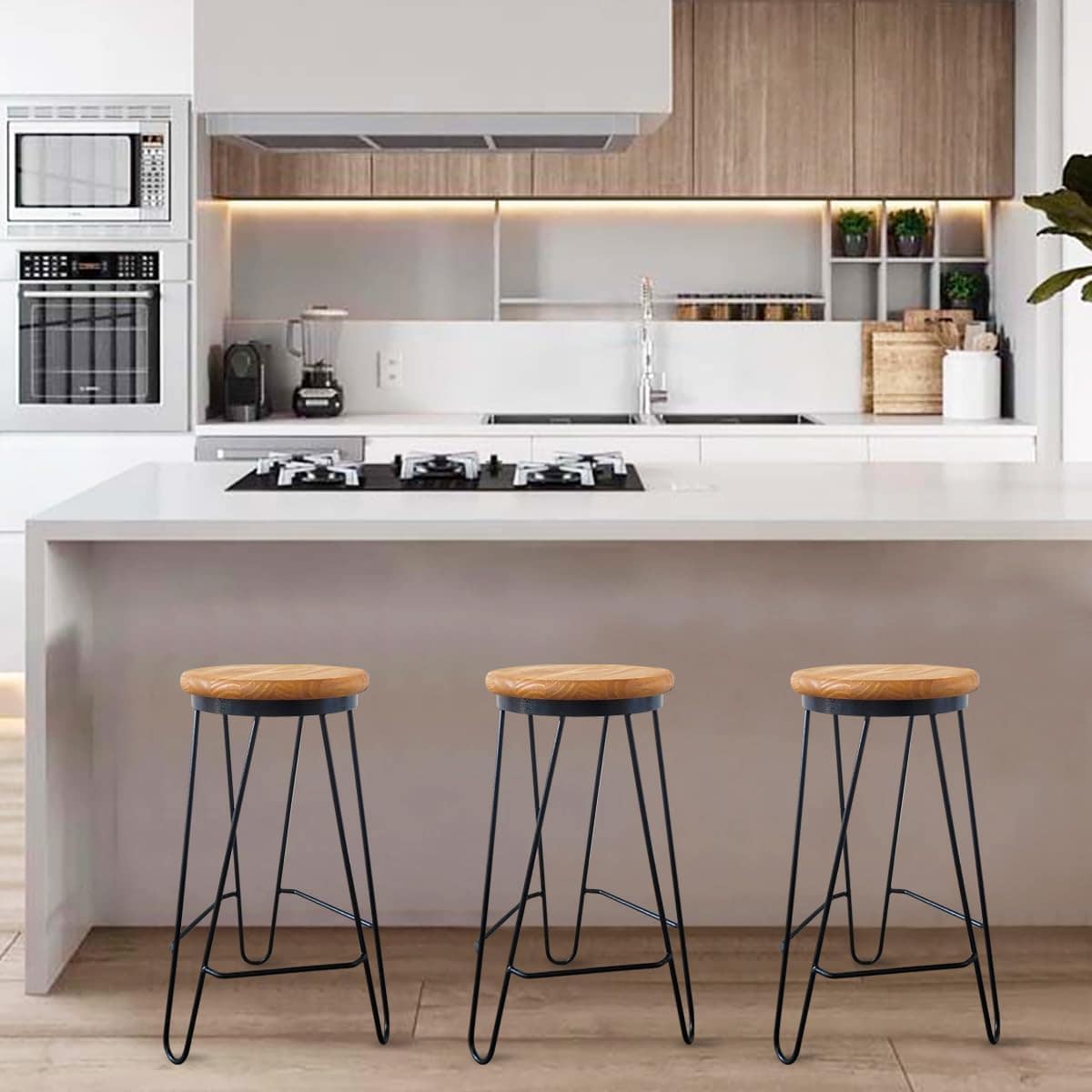 Banqueta Média para Cozinha Bar Balcão Bistrô Mesa Hairpin - Image 2