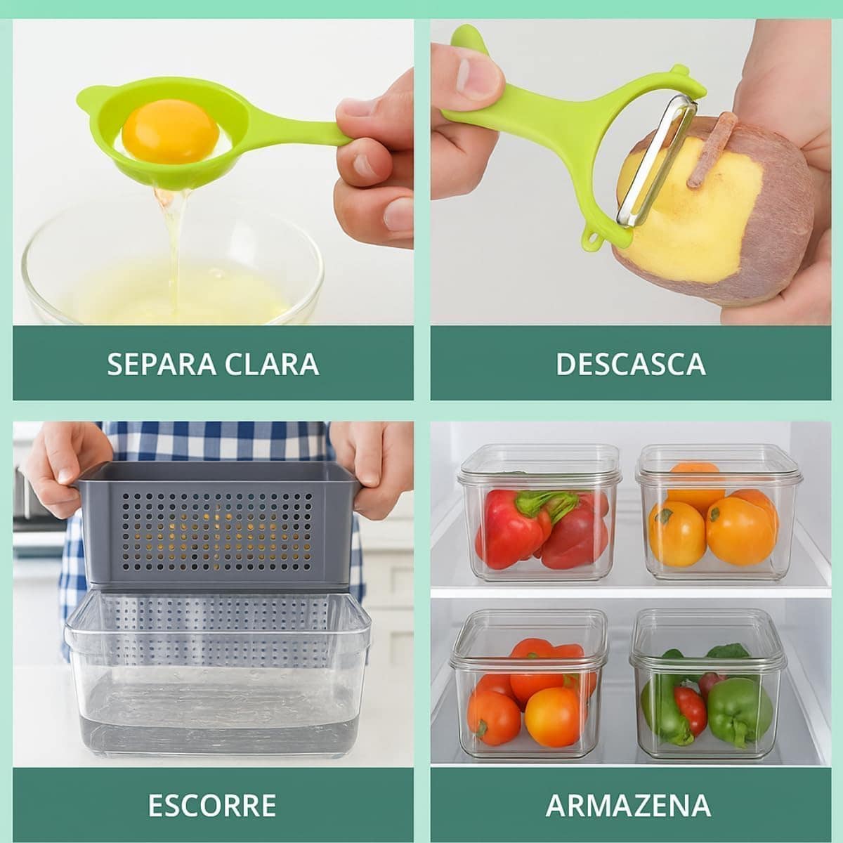 Conjunto Cortador e Ralador de Vegetais Com 22 Peças - Ideal... - Image 3