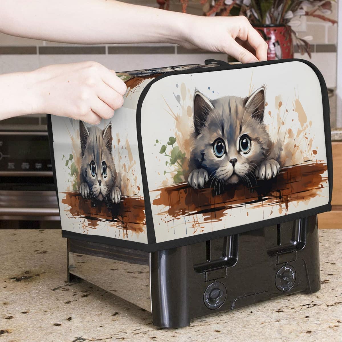 Capa para torradeira com 4 fatias, adorável gato, gatinho, r... - Image 7