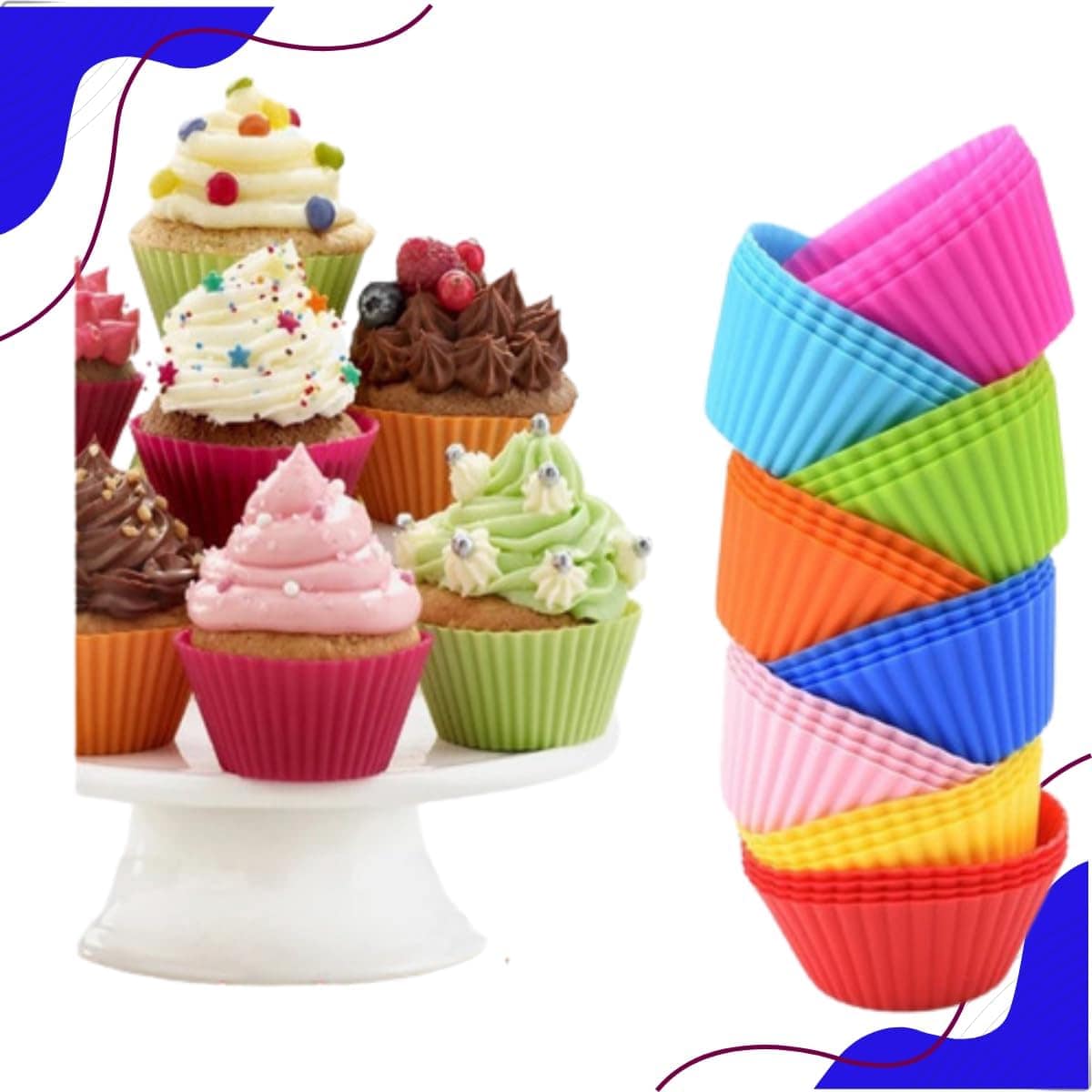 Jogo 12 Formas de Silicone Cupcake Muffin Assadeira Air Frye... | É bom mesmo? Descubra antes de comprar