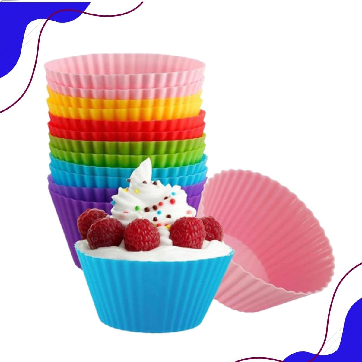 Jogo 12 Formas de Silicone Cupcake Muffin Assadeira Air Frye... | É bom mesmo? Descubra antes de comprar - Image 6