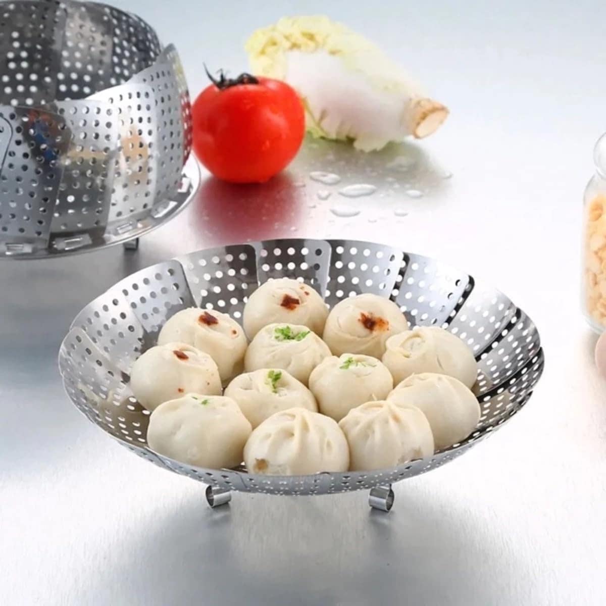 Cesto Cozimento a Vapor Inox Cozinha Legumes na Panela - Image 4