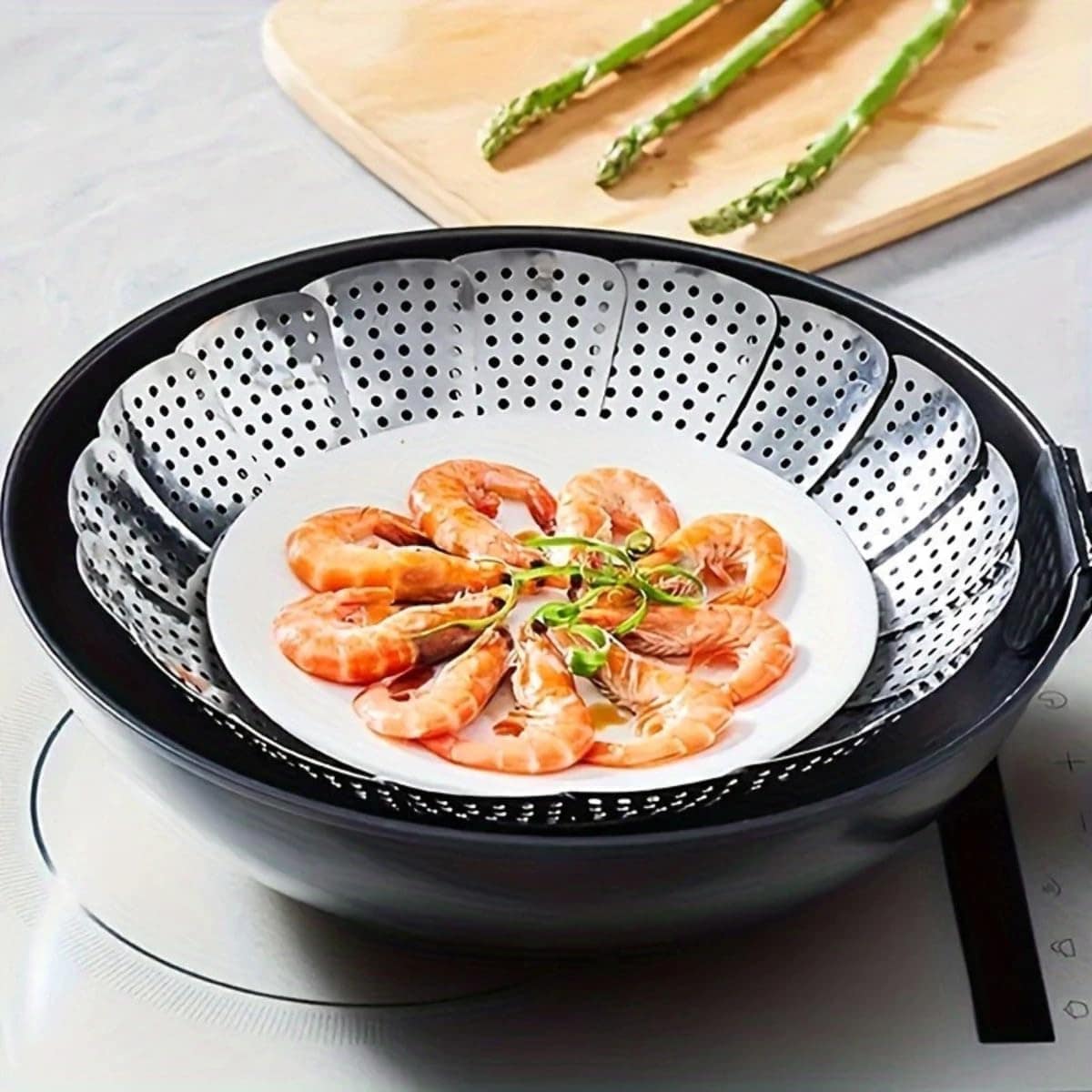 Cesto Cozimento a Vapor Inox Cozinha Legumes na Panela - Image 6