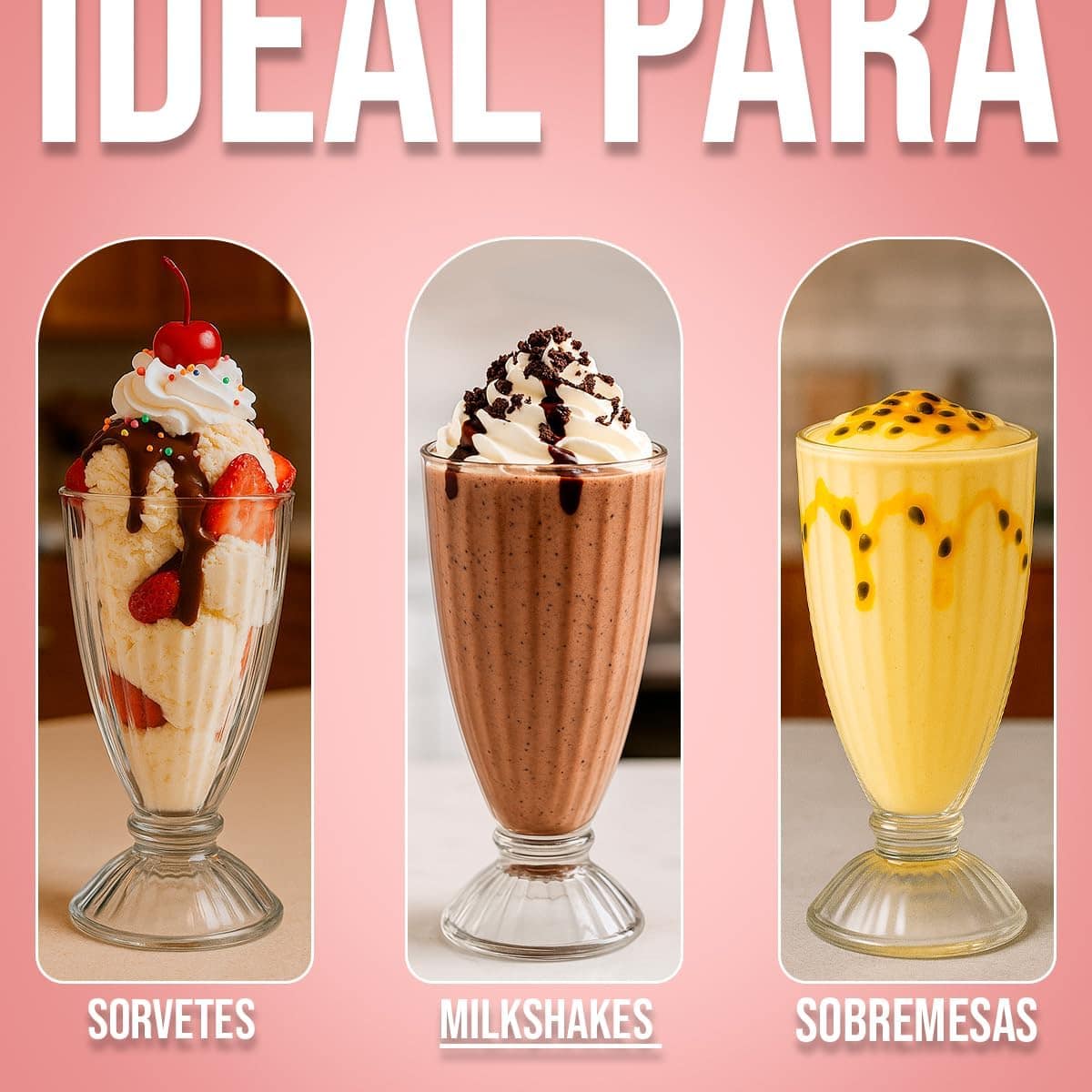 Taças de Vidro para Milkshake, 380ml, sorvete sobremesa luxo... - Image 5