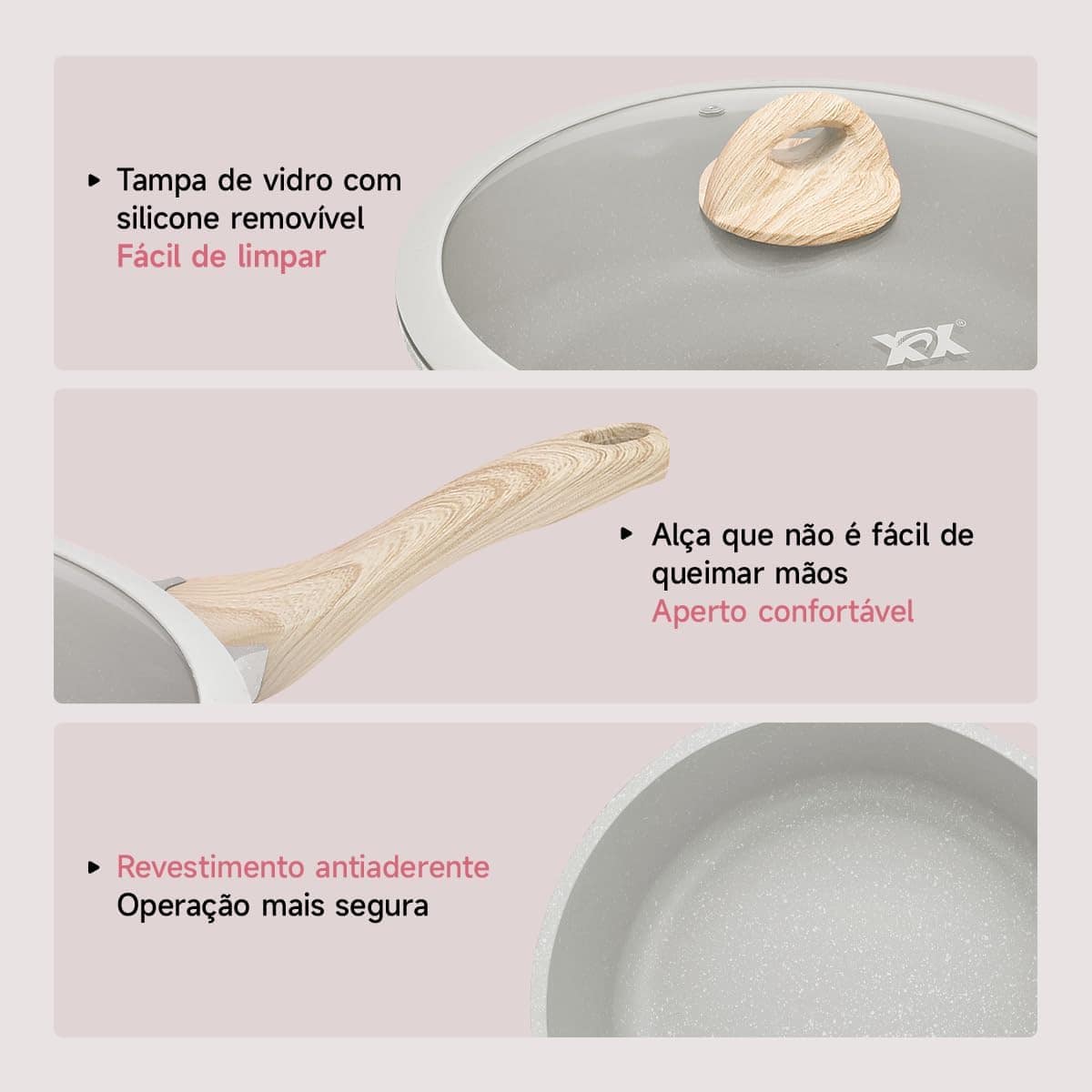 Jogo De Panelas 14 Peças Antiaderente De Indução Gás Oferta ... - Image 3