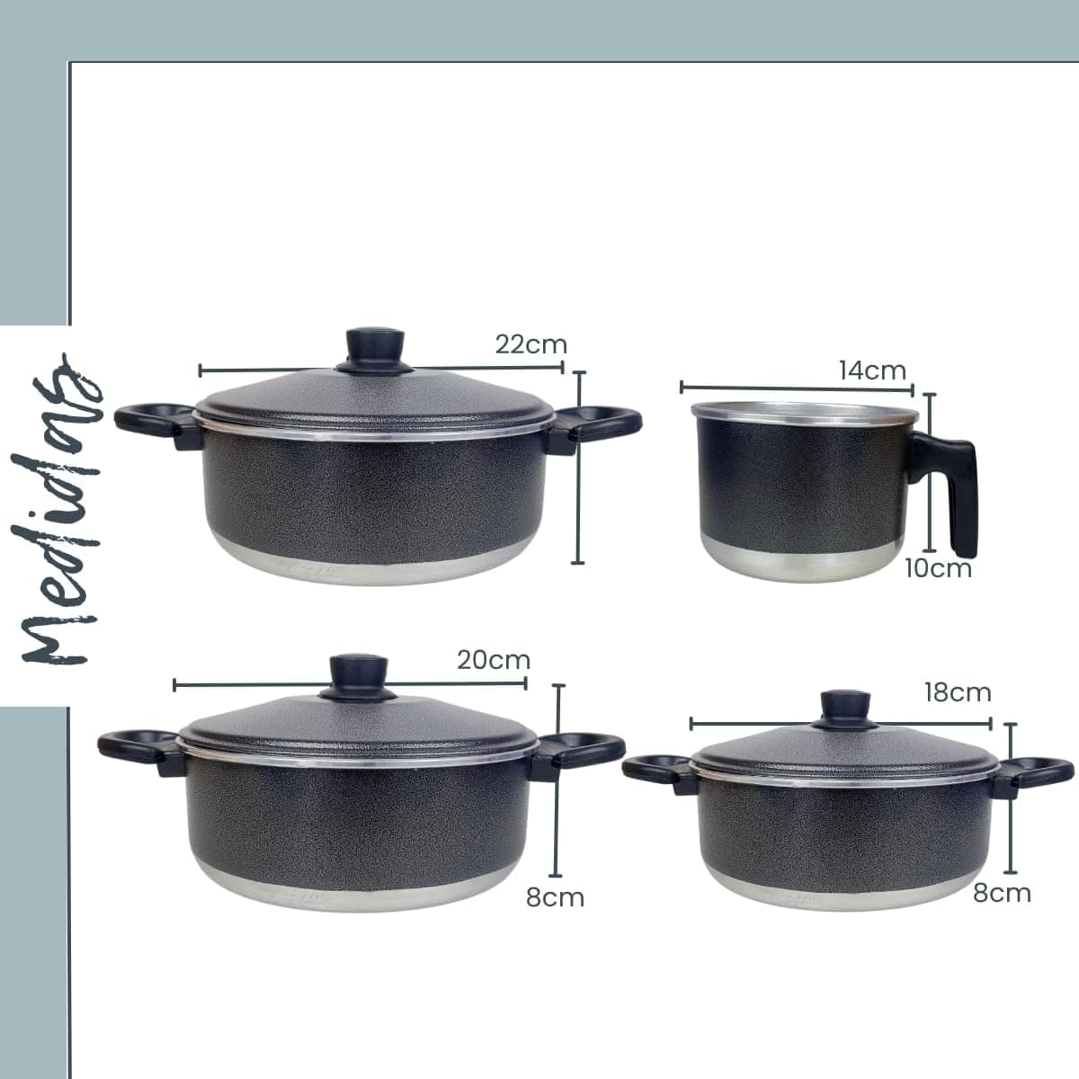 Conjunto de Panelas de Alumínio com 3 Caçarolas e 1 Fervedor... - Image 4