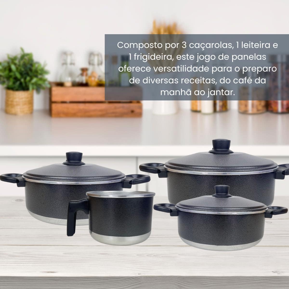 Conjunto de Panelas de Alumínio com 3 Caçarolas e 1 Fervedor... - Image 3