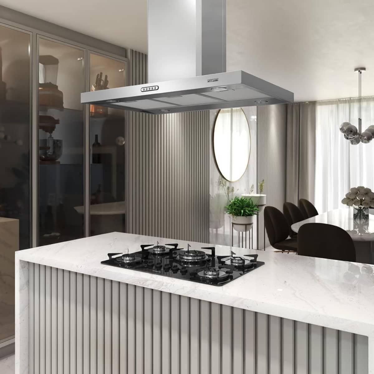 Coifa Ilha Retangular 75cm Inox Fogatti 110V - Image 3