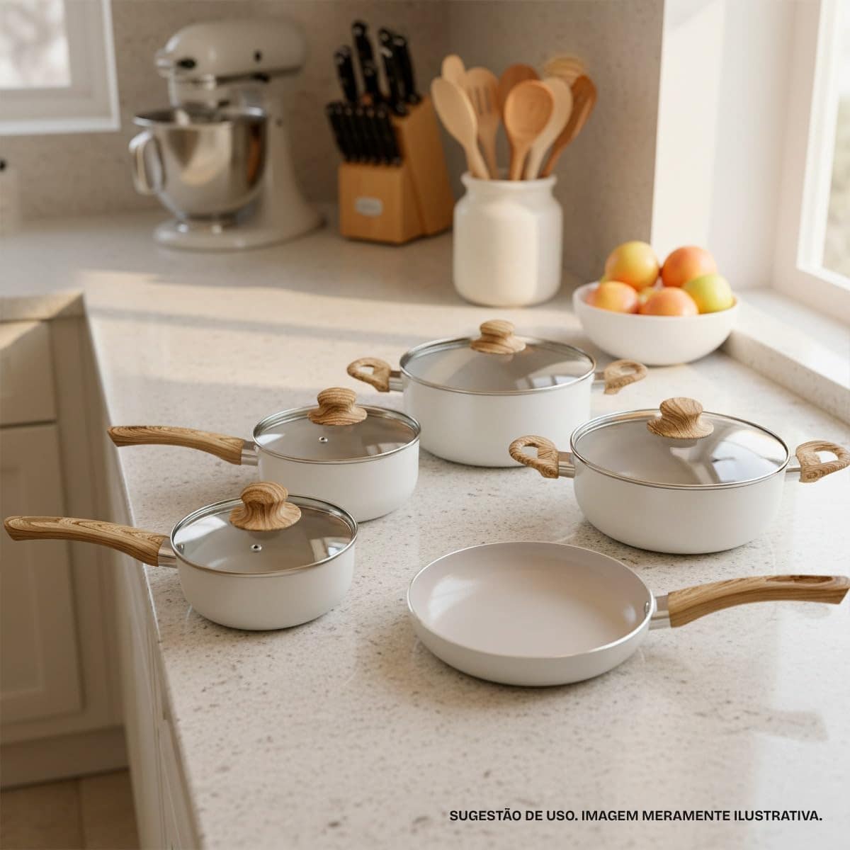 Jogo de Panelas Cerâmica Indução e Gás 5 Peças Cairo - Image 6