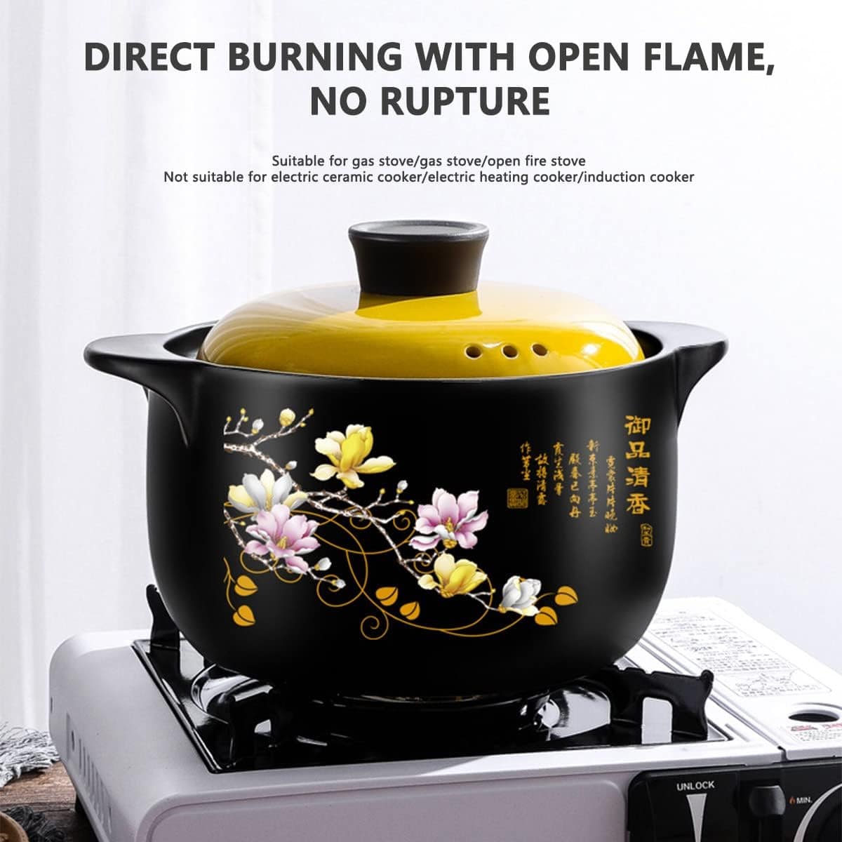 Panela de cerâmica à prova de vazamento panela de sopa total... - Image 4