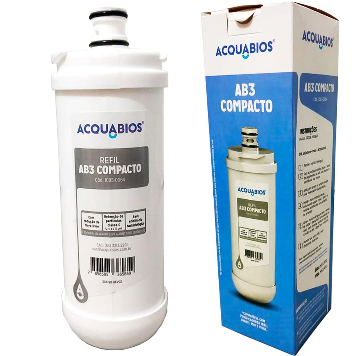 REFIL ACQUABIOS AB3 COMPACTO INDICADO PARA PURIFICADORES DE ... | É bom mesmo? Descubra antes de comprar - Image 2