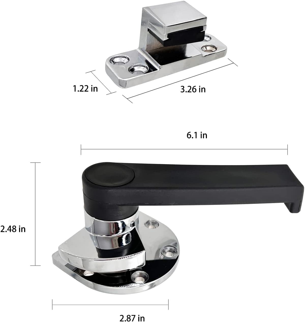 Xnrtop Conjunto de trava de trava de alça preta para congela... - Image 3