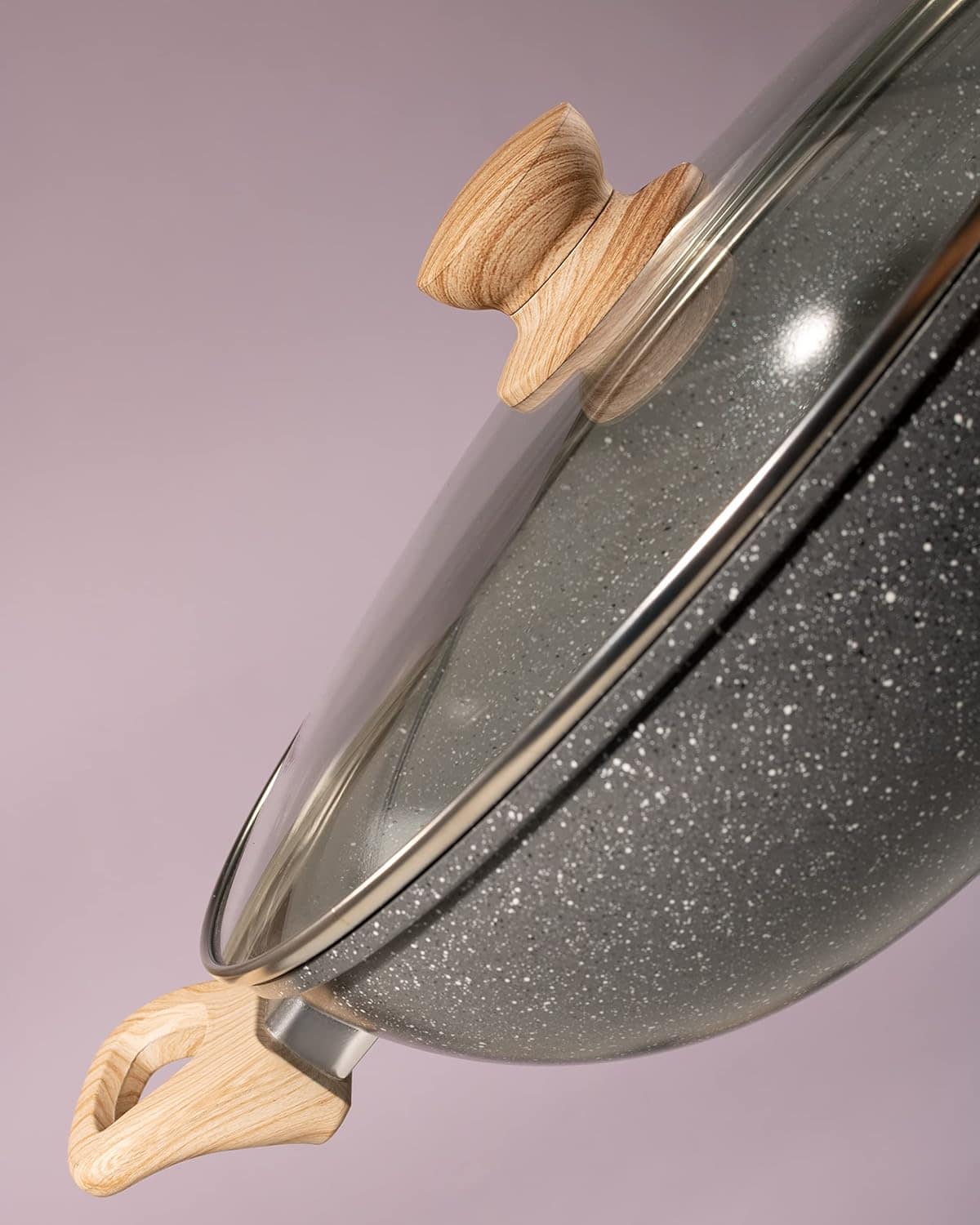 Panela Wok com Tampa 5,5L Cerâmica Marble Edition Dark Grey ... - Image 3