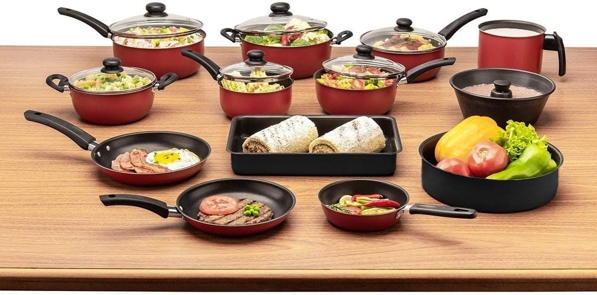 Conjunto Jogo Panelas 13 Peças Antiaderente