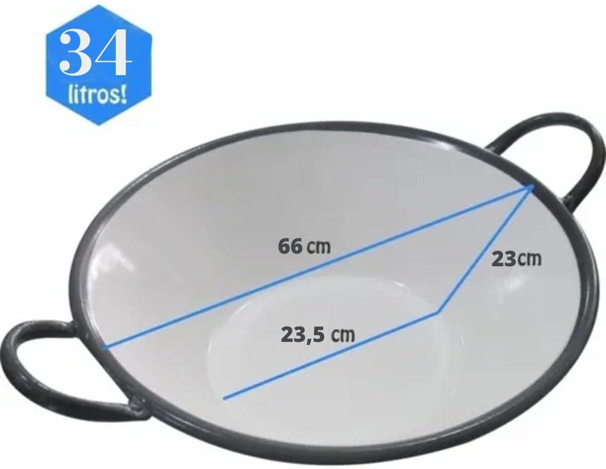 Tacho Esmaltado N26 Capacidade 34 Litros Para Frituras Paste... - Image 3