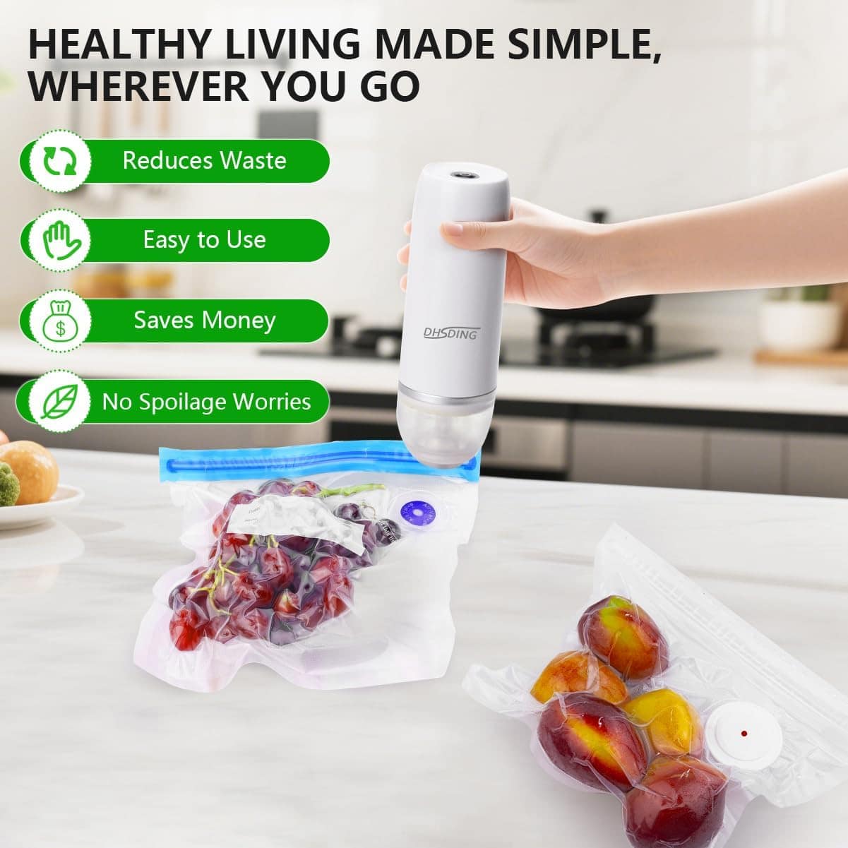 Máquina seladora a vácuo para economia de alimentos, selador... - Image 2