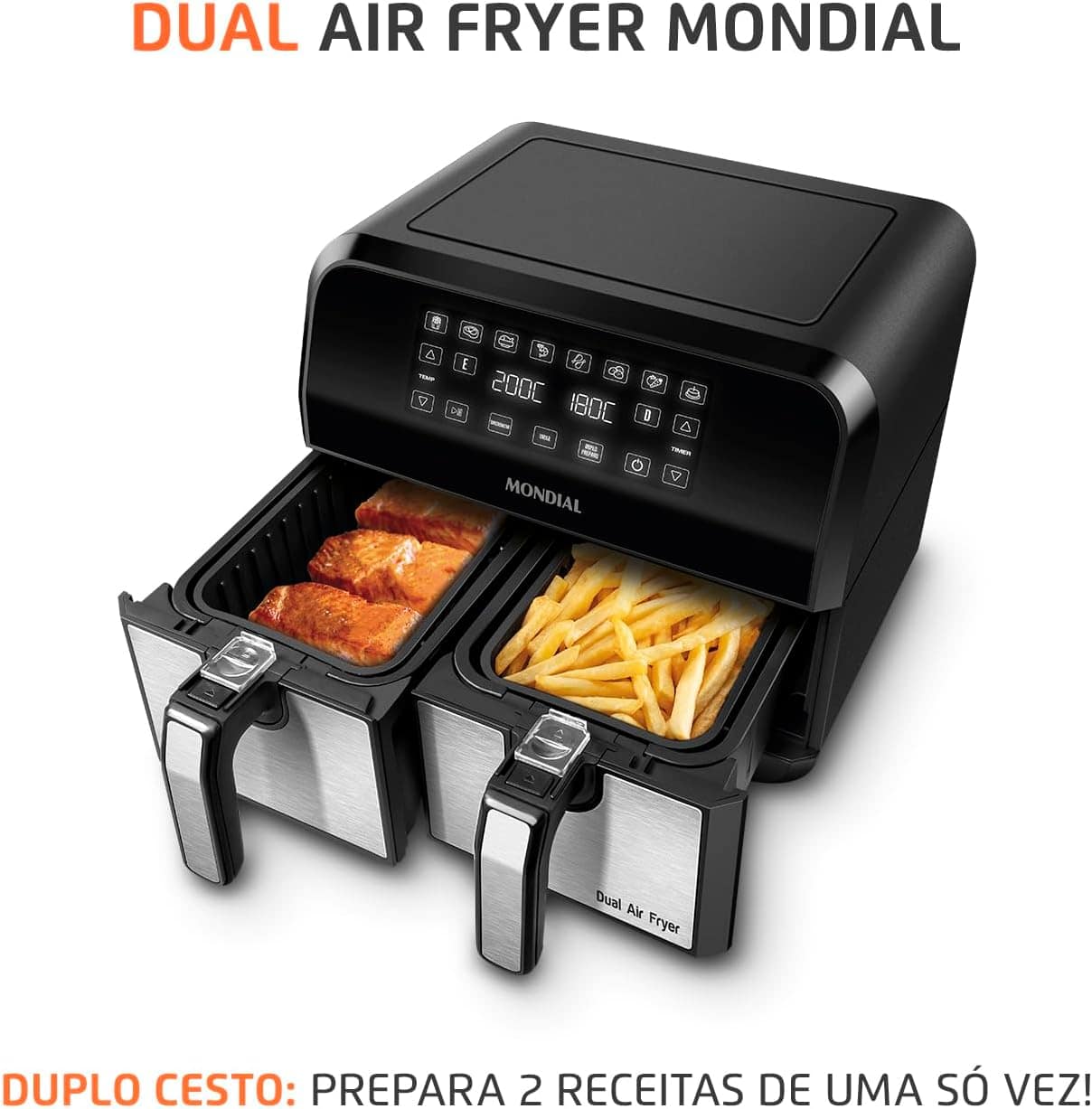 Fritadeira Air Fryer Dual Duplo Cesto 8L, Mondial, 2200W, 11... | É bom mesmo? Descubra antes de comprar - Image 2
