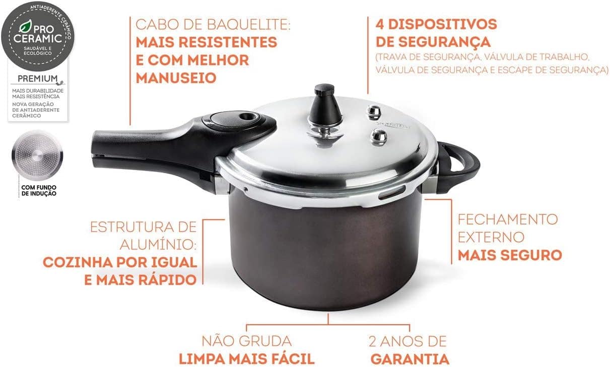 Panela De Pressão Brinox Pressure 4,2 Litros Fundo de Induçã... - Image 2