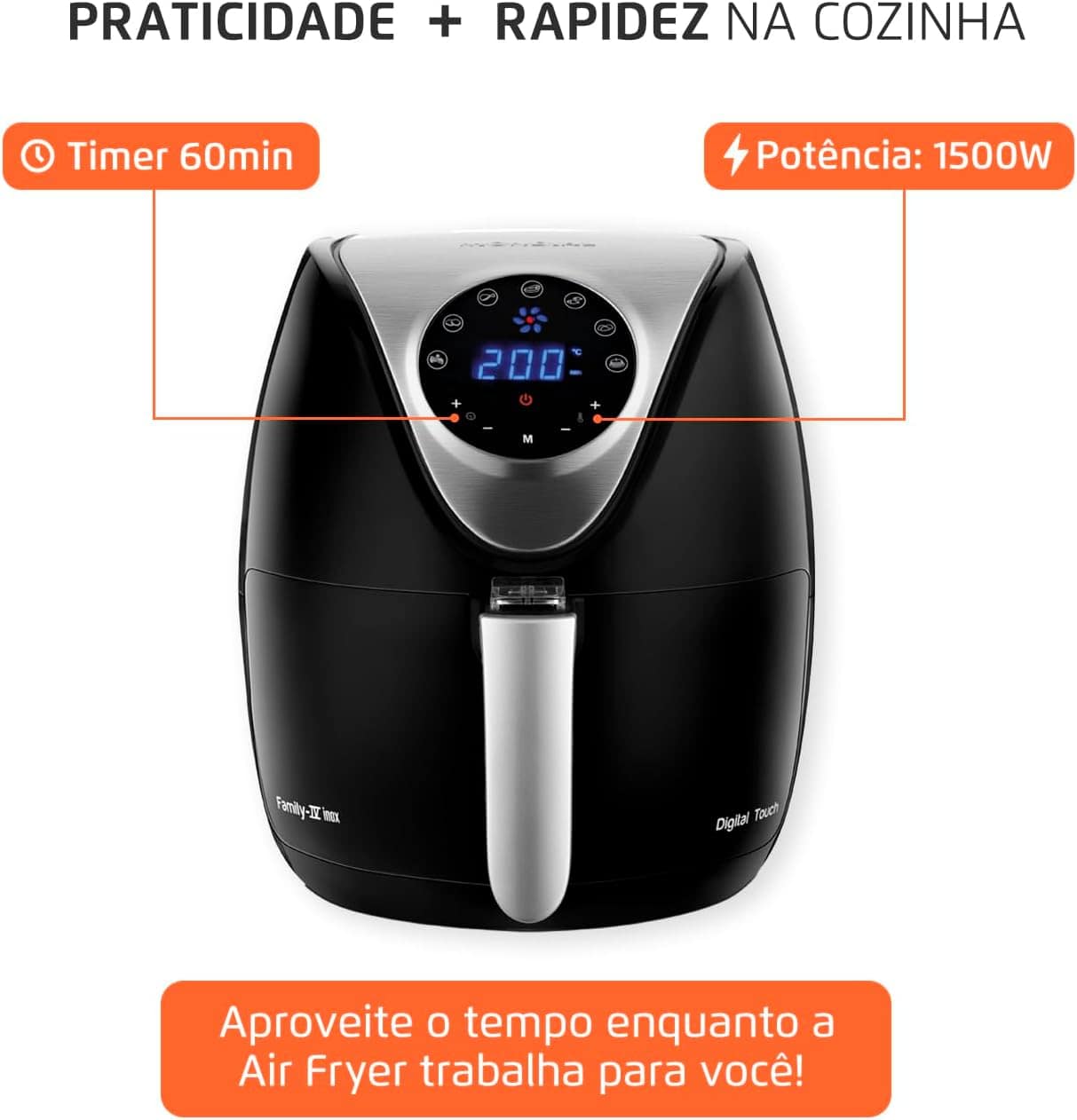 Fritadeira Sem Óleo Air Fryer 3,5L, Mondial, Preto/Inox, 150... | É bom mesmo? Descubra antes de comprar - Image 8